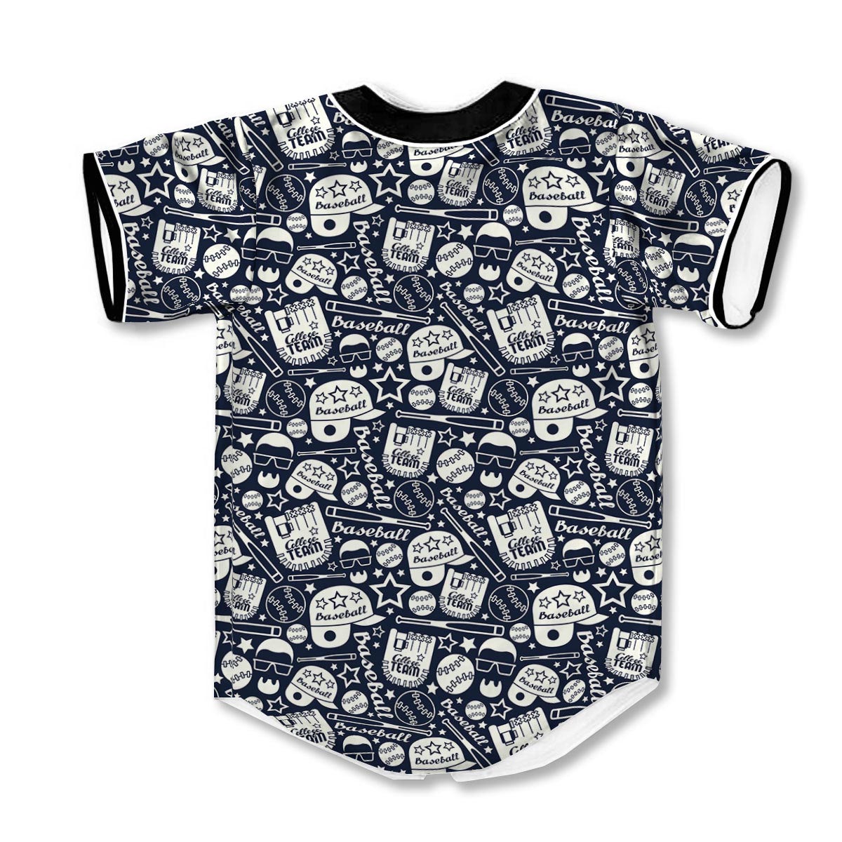 Baseball Black 3d Print Full Size Pattern Baseball Jerseys