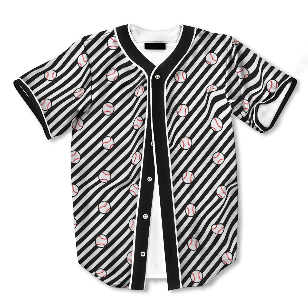 Baseball Black Striped 3d Print Full Size Pattern Baseball Jerseys