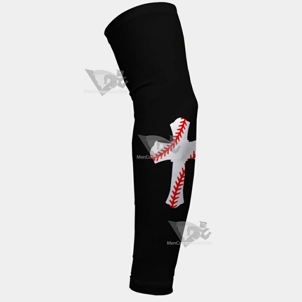 Baseball Cross Black Kids Arm Sleeve