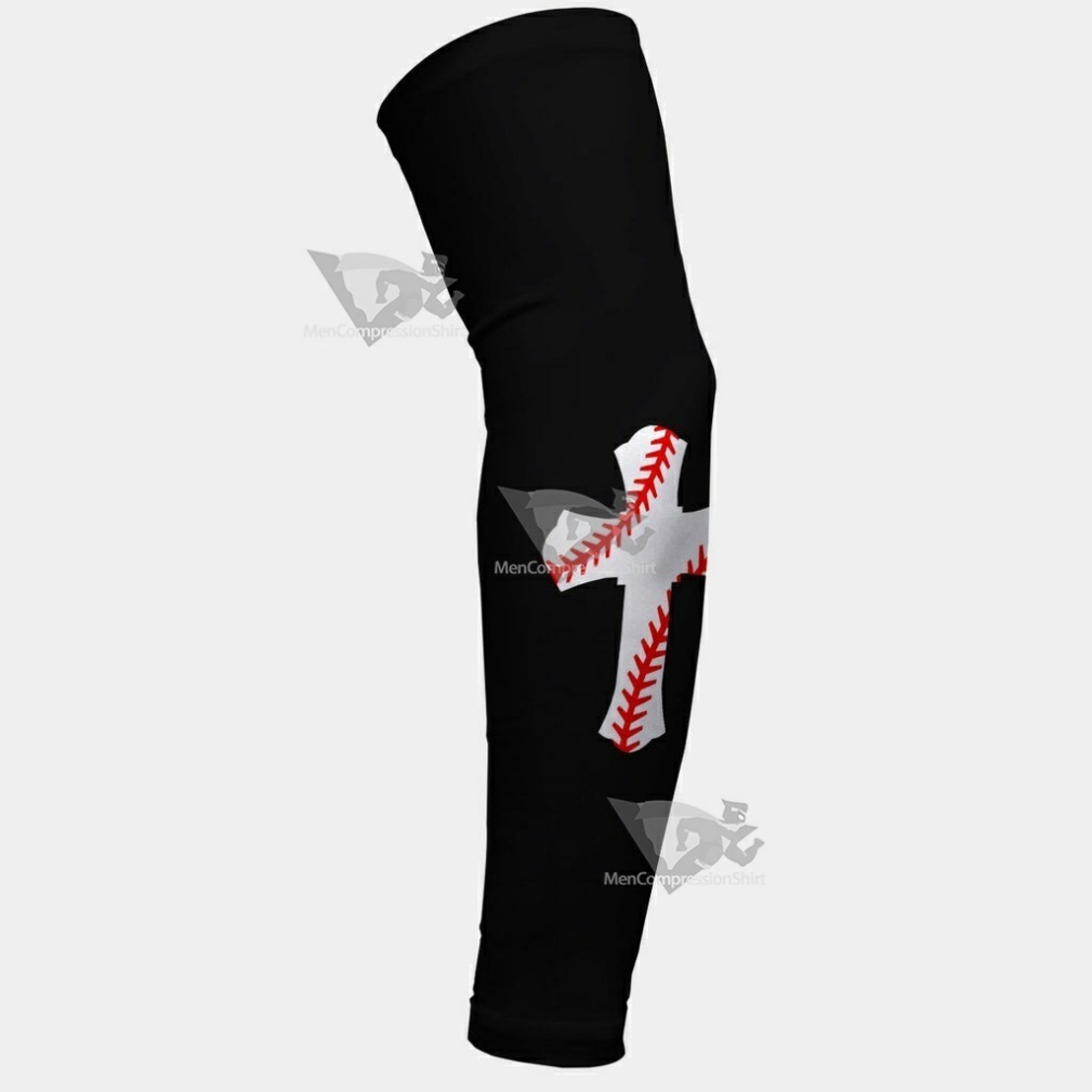 Baseball Cross Black Kids Arm Sleeve