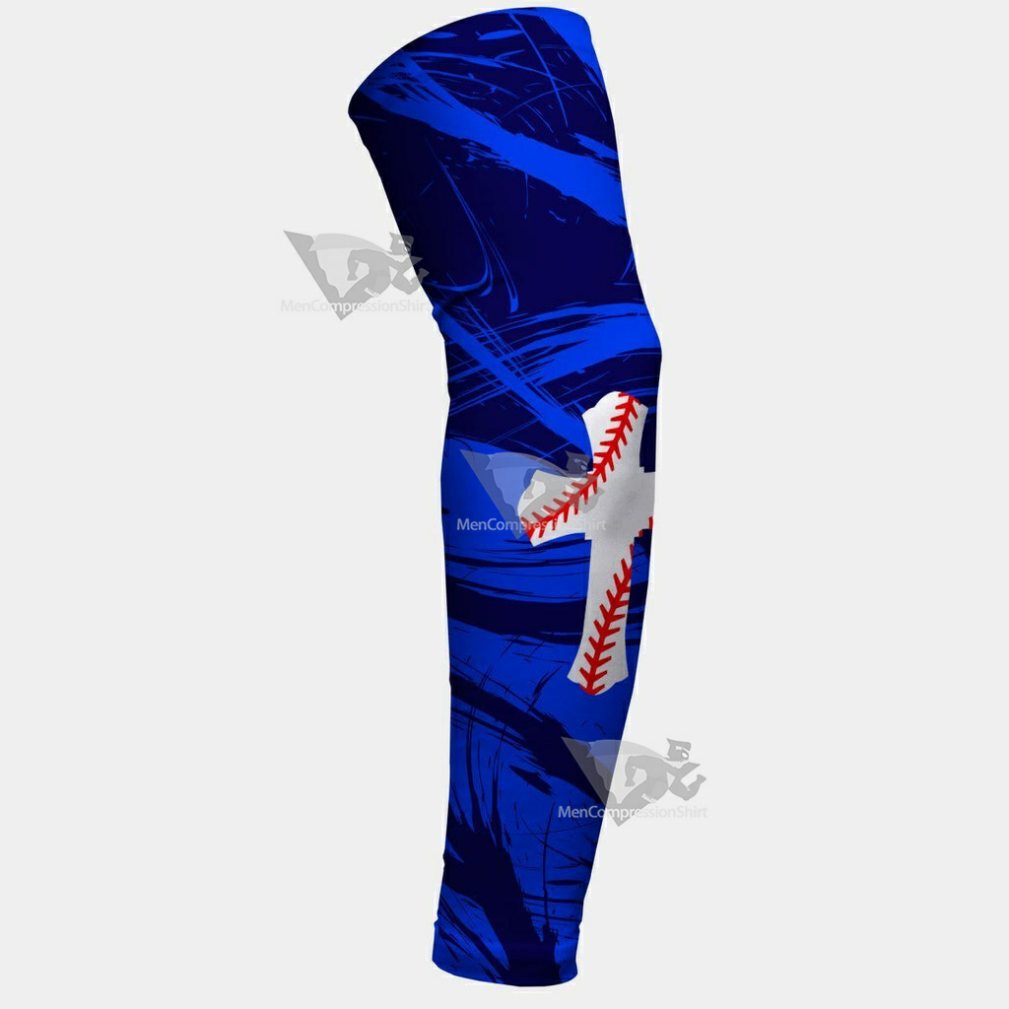 Baseball Cross Blue Arm Sleeve
