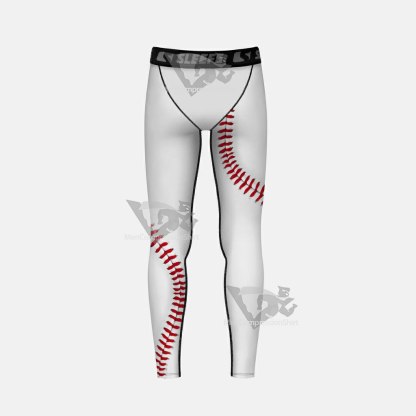 Baseball Lace Kids Compression Tights Leggings