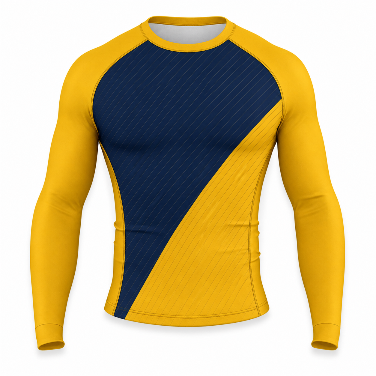 Baseball Mustard Midnight Long Sleeve Compression Shirt front customization preview