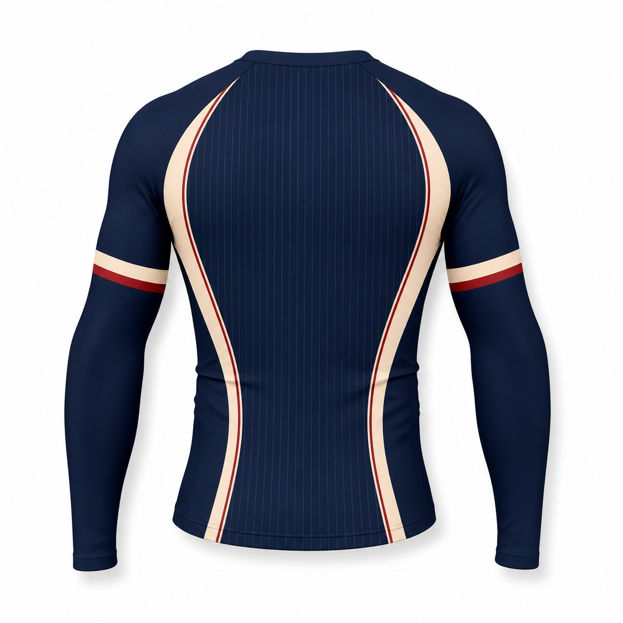 Baseball Navy Ivory Long Sleeve Compression Shirt back customization preview