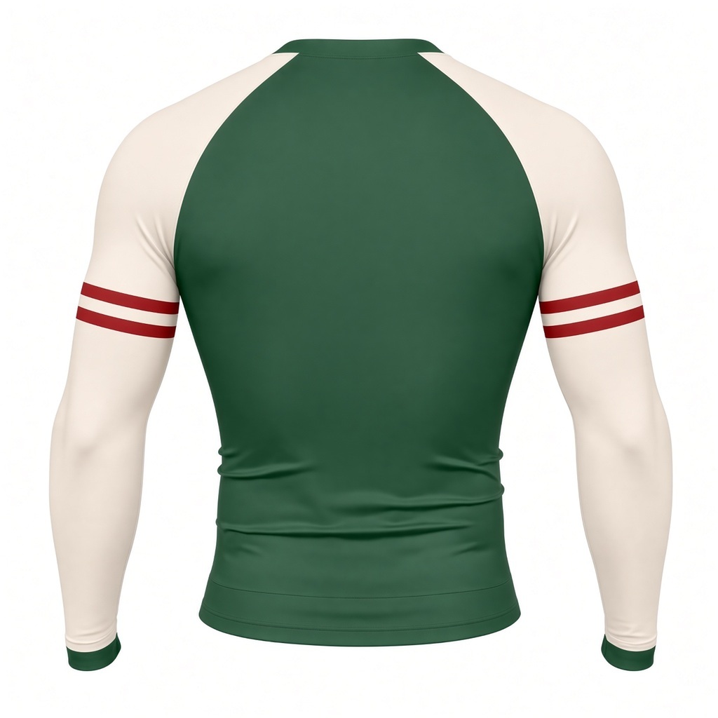 Basil Cream Daylight Customizable Long Sleeve Compression Shirt back customization preview