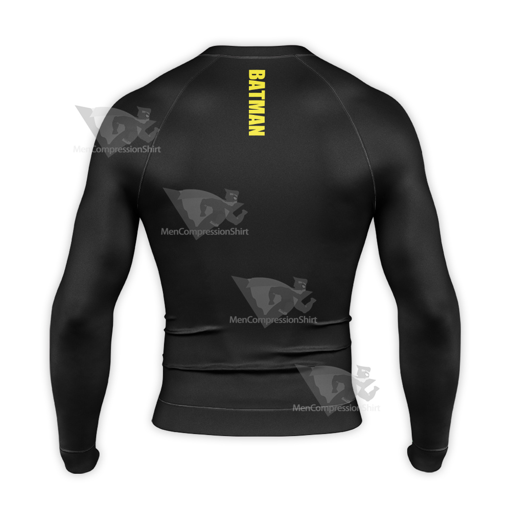 Batman Black Torn Clothing Badge Long Sleeve Compression Shirt