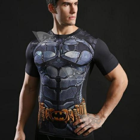 Batman Batman Inc Compression Short Sleeve Rash Guard