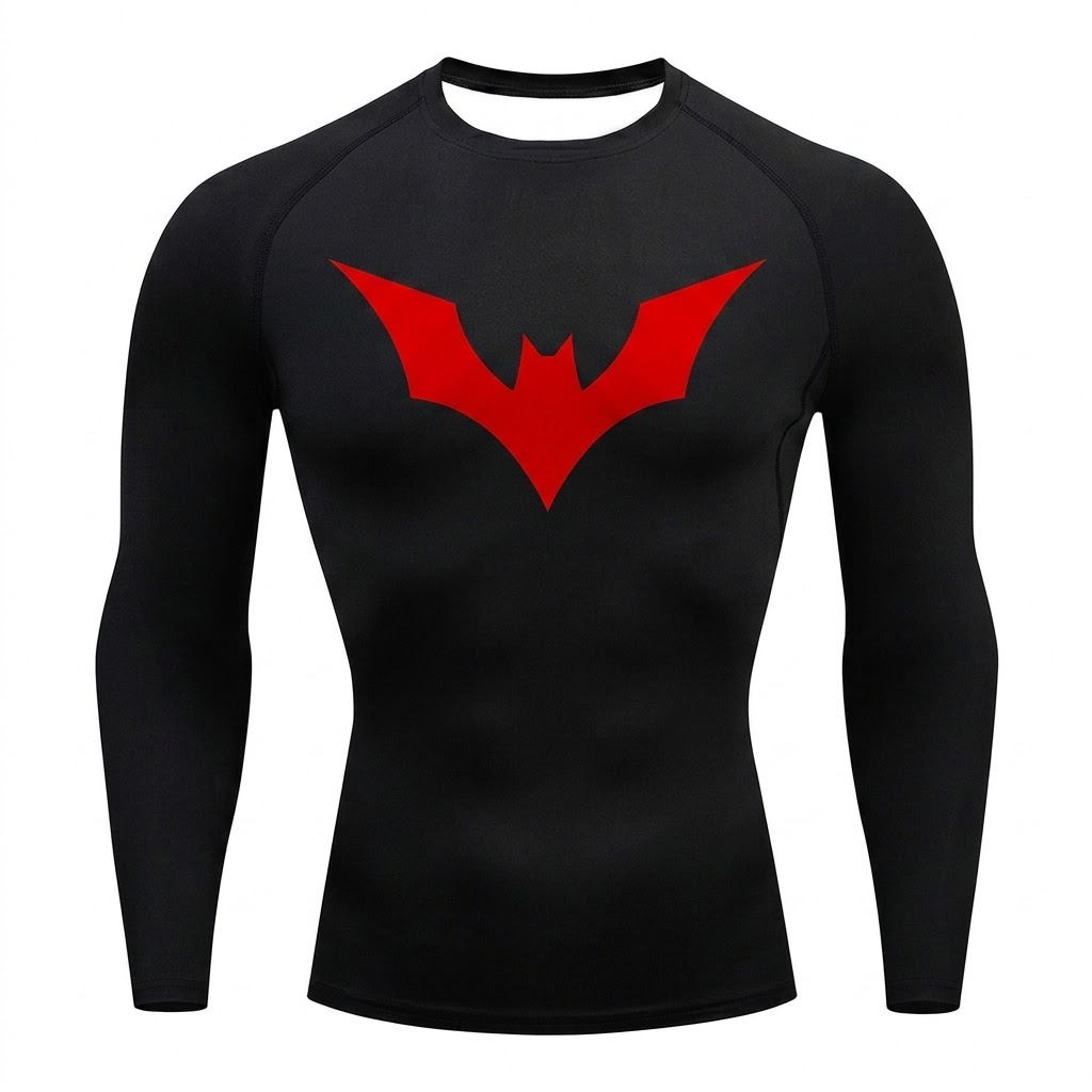 Batman Beyond Mk1 Red Black Long Sleeve Compression Shirt