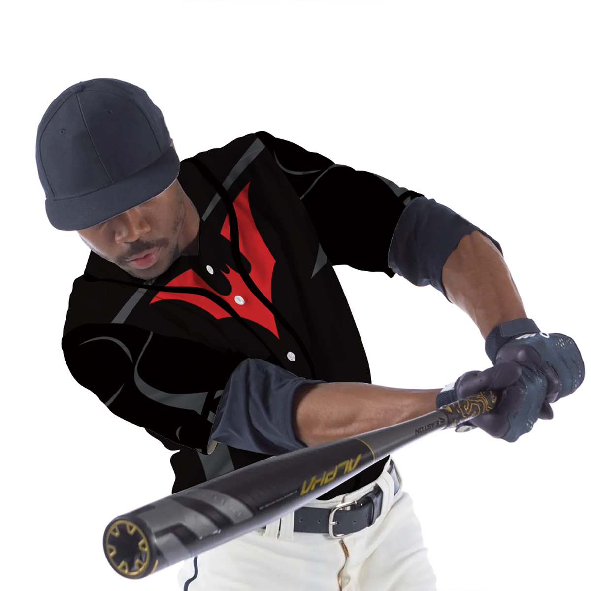 Batman Beyond Red Symbol Black Suit Baseball Jersey