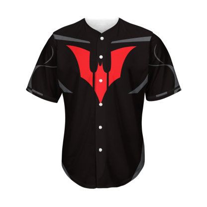Batman Beyond Red Symbol Black Suit Baseball Jersey