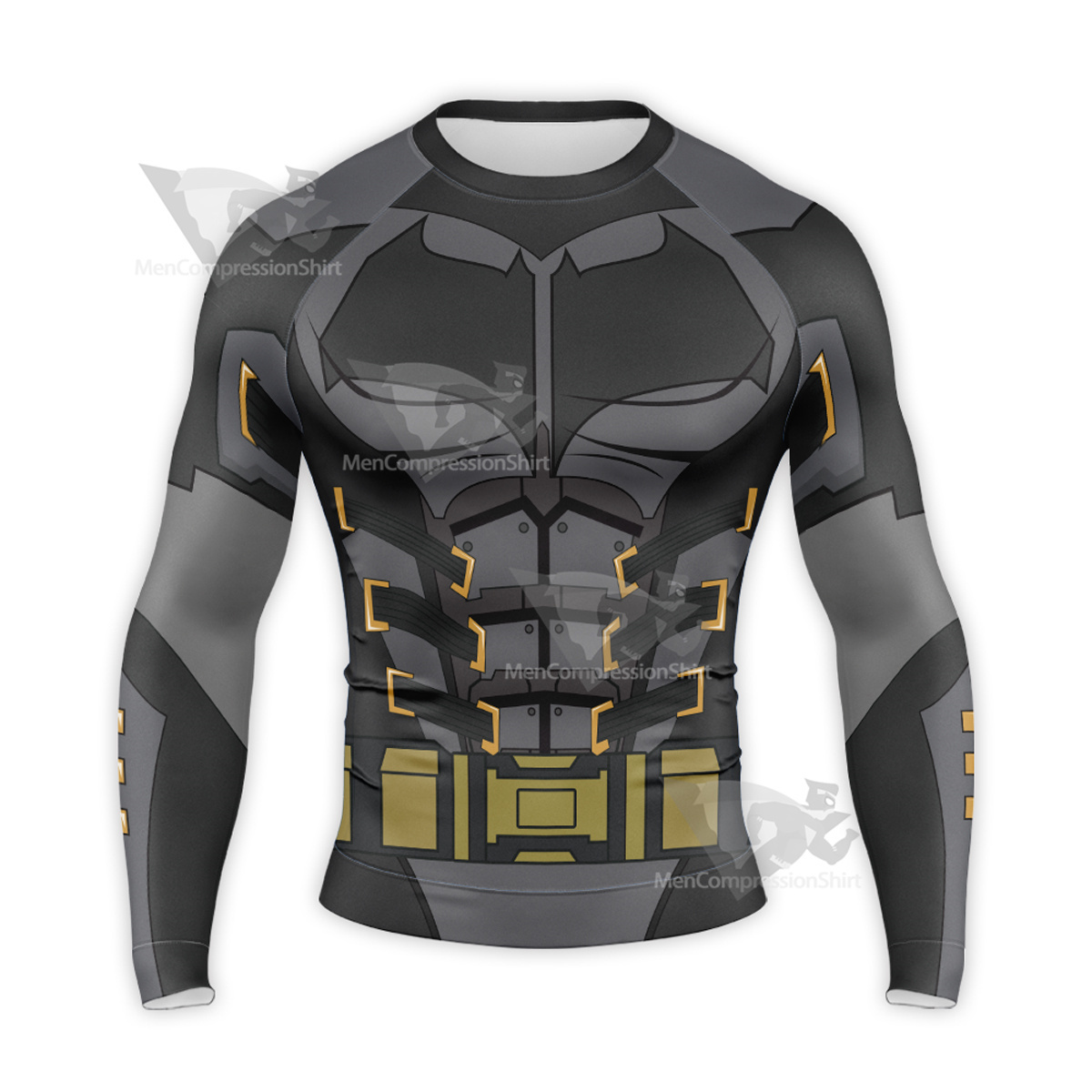 Batman Black Grey Uniform Long Sleeve Compression Shirt