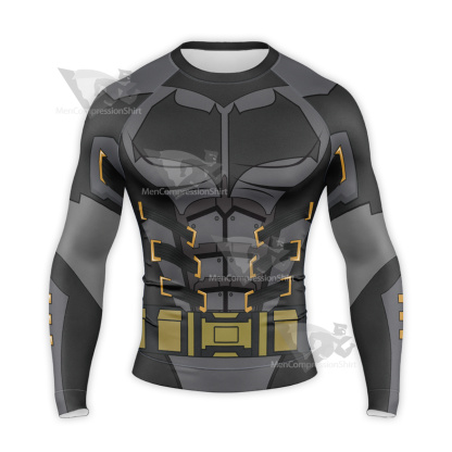 Batman Black Grey Uniform Long Sleeve Compression Shirt