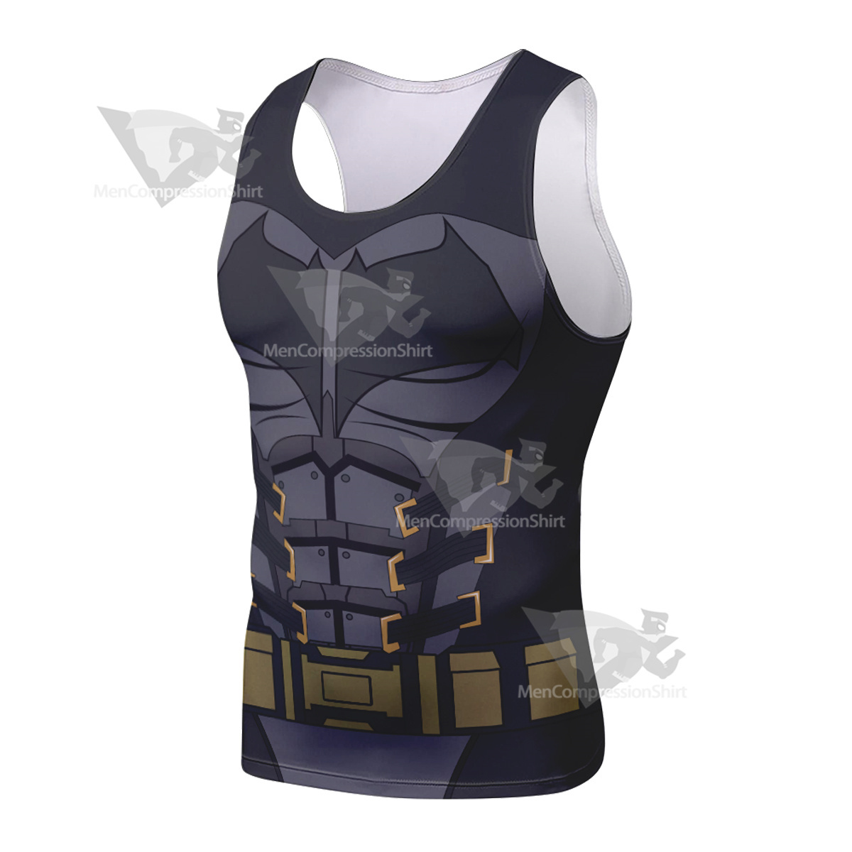 Batman Black Grey Uniform Sleeveless Compression Shirt