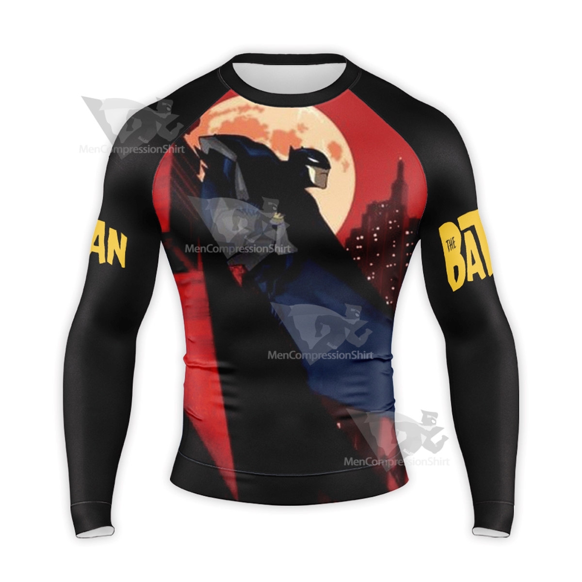 Batman Classic Red Long Sleeve Compression Shirt