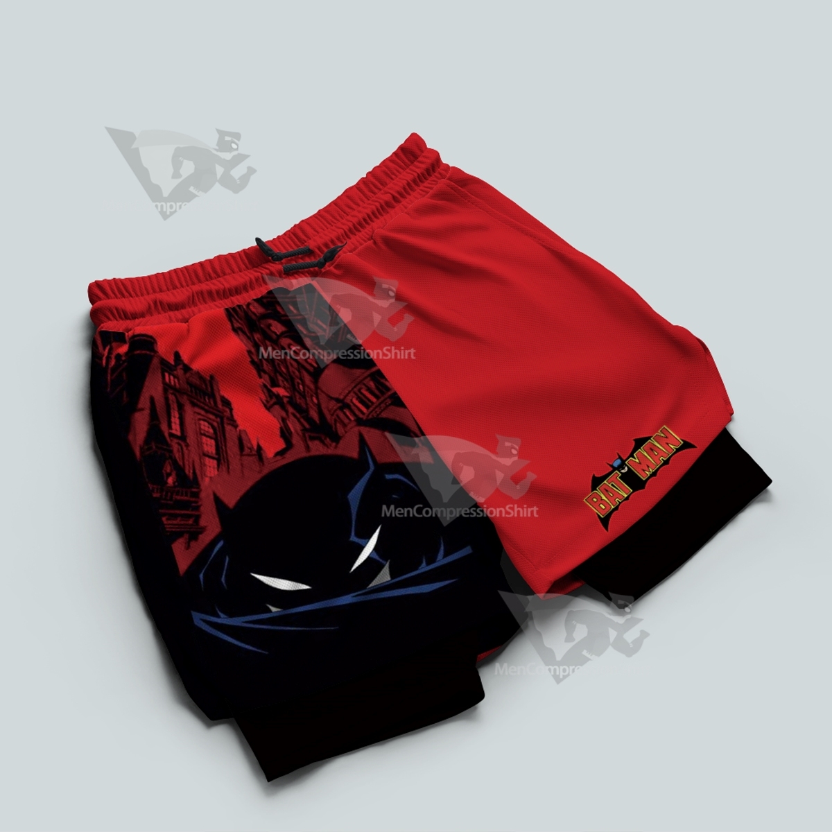 Batman Classic Red Men Compression Gym Short