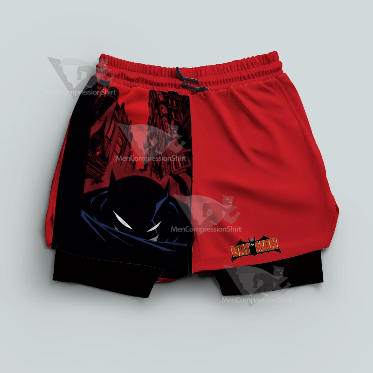 Batman Classic Red Men Compression Gym Short