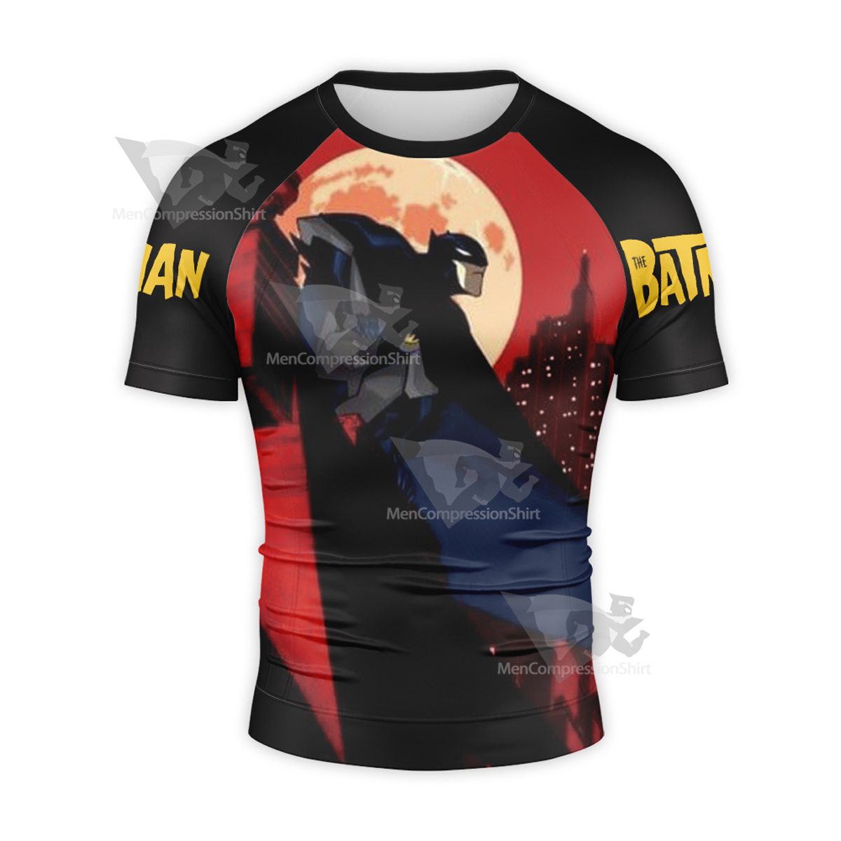 Batman Classic Red Short Sleeve Compression Shirt
