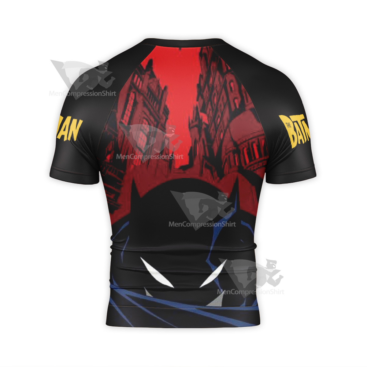 Batman Classic Red Short Sleeve Compression Shirt