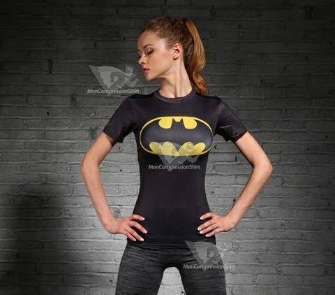 Batman Classic Womens Short Sleeve Rash Guard