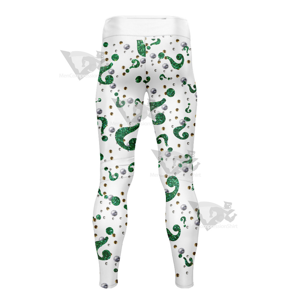 Batman Forever Riddler Rhinestone Hero Mens Compression Legging