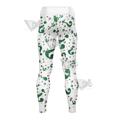 Batman Forever Riddler Rhinestone Hero Mens Compression Legging