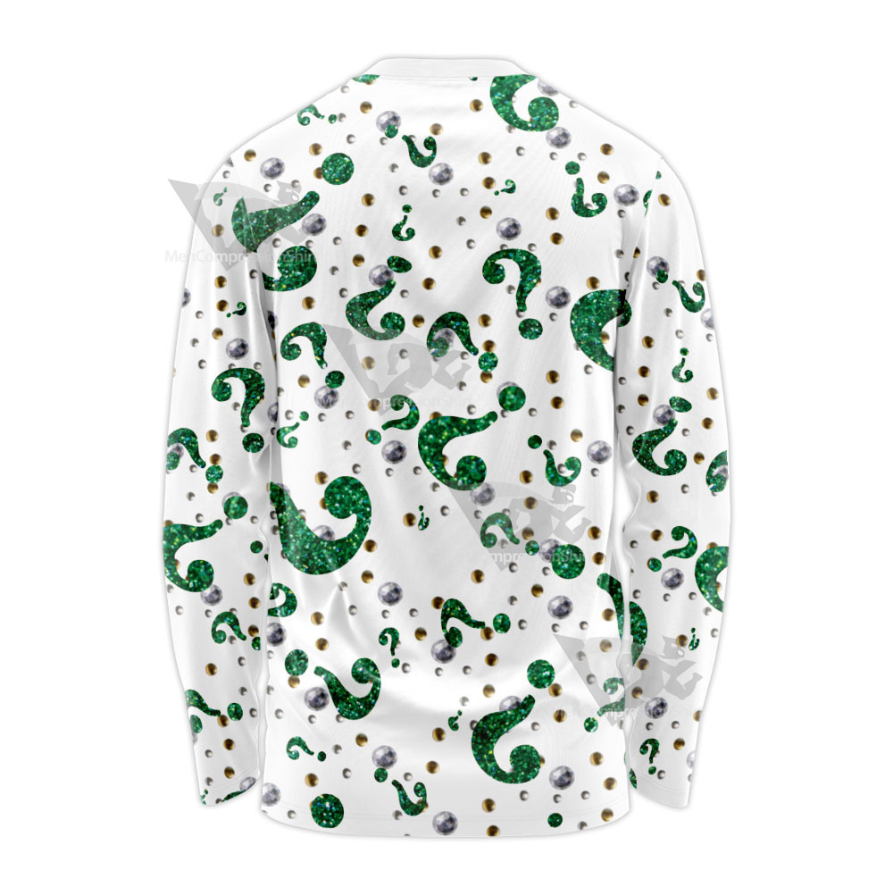Batman Forever Riddler Rhinestone Hero Suit Long Sleeve Shirt