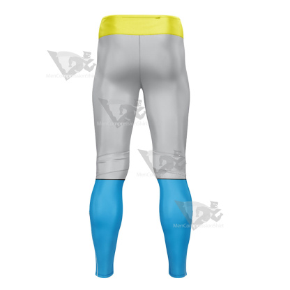 Batman Grey And Yellow Belt Mens Compression Legging