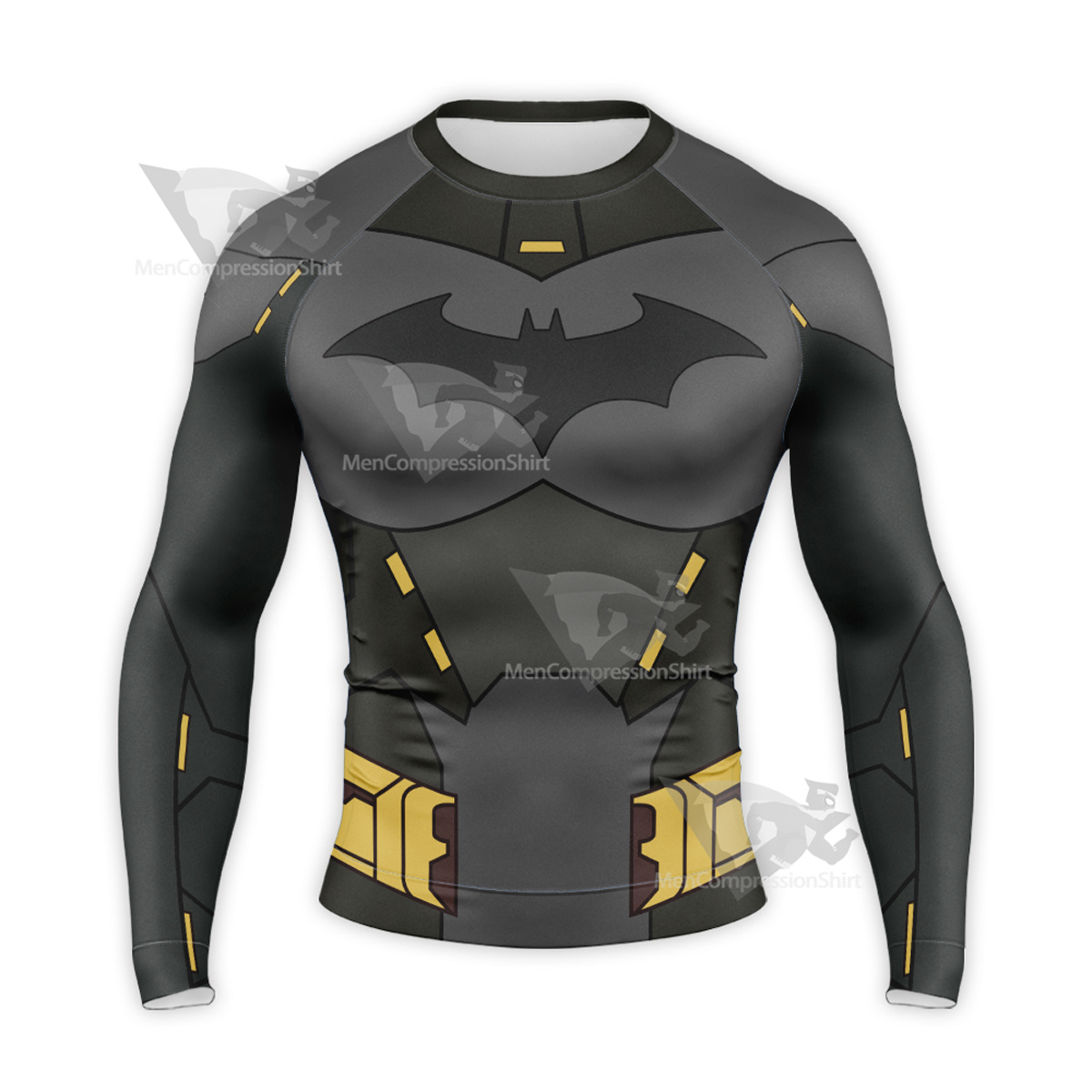 Batman Grey Yellow Uniform Long Sleeve Compression Shirt