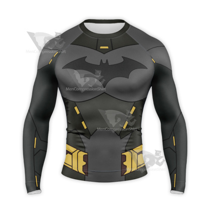 Batman Grey Yellow Uniform Long Sleeve Compression Shirt