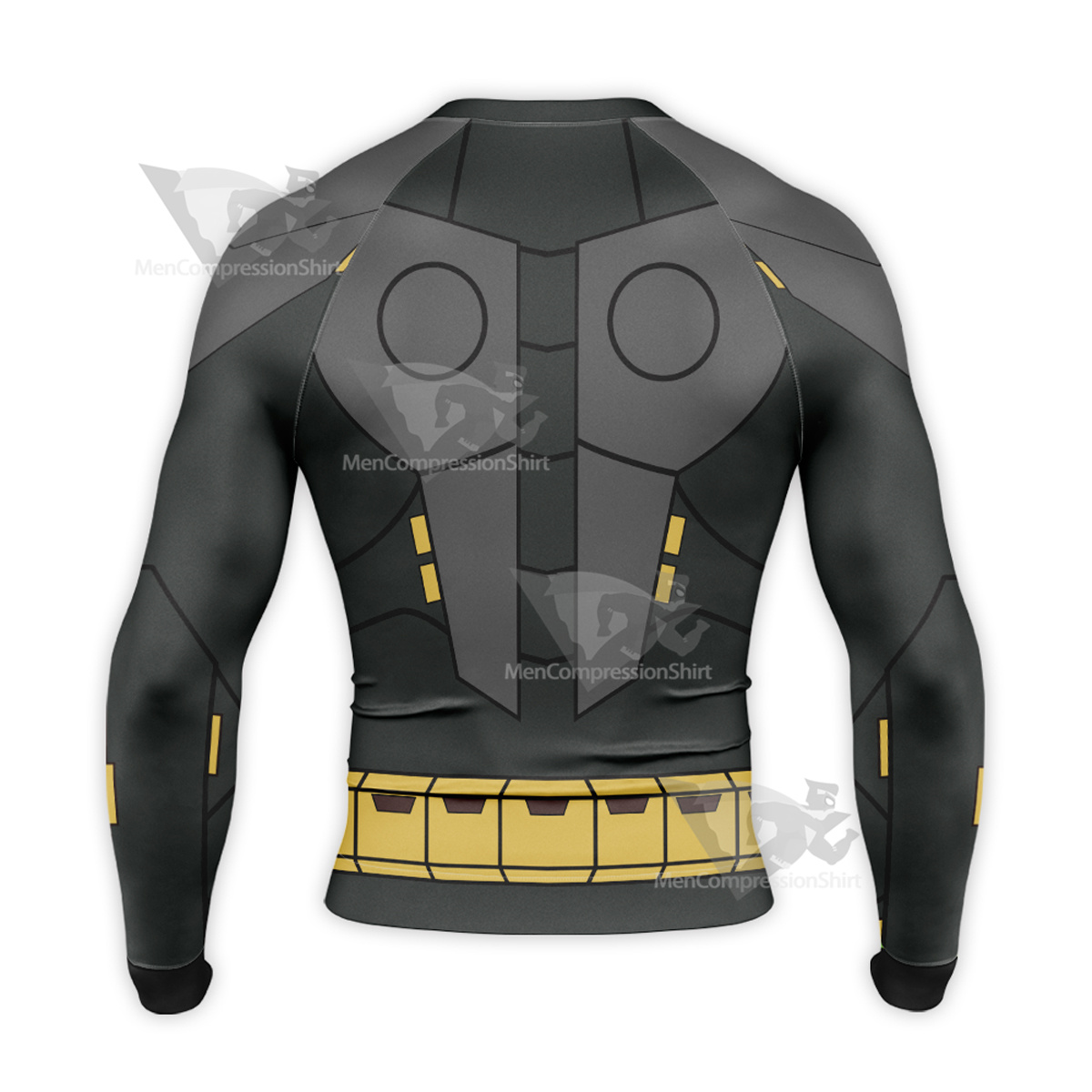 Batman Grey Yellow Uniform Long Sleeve Compression Shirt
