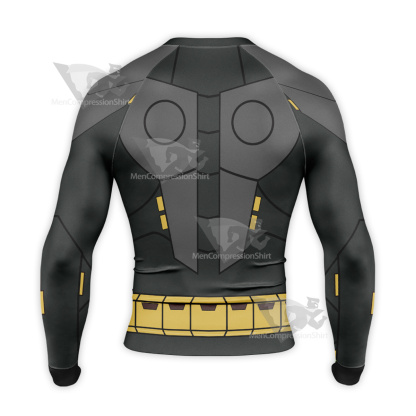 Batman Grey Yellow Uniform Long Sleeve Compression Shirt