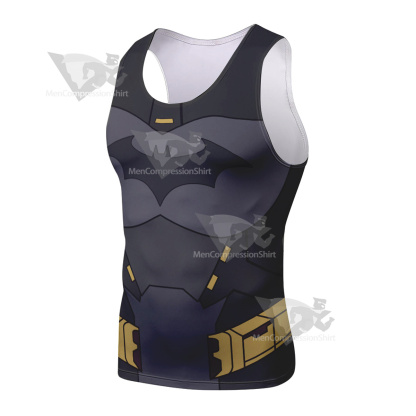 Batman Grey Yellow Uniform Sleeveless Compression Shirt