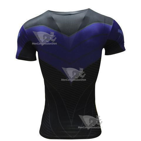 Batman Nightwing Blue Short Sleeve Rashguard