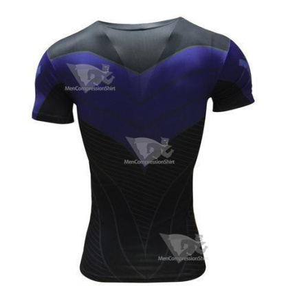 Batman Nightwing Blue Short Sleeve Rashguard