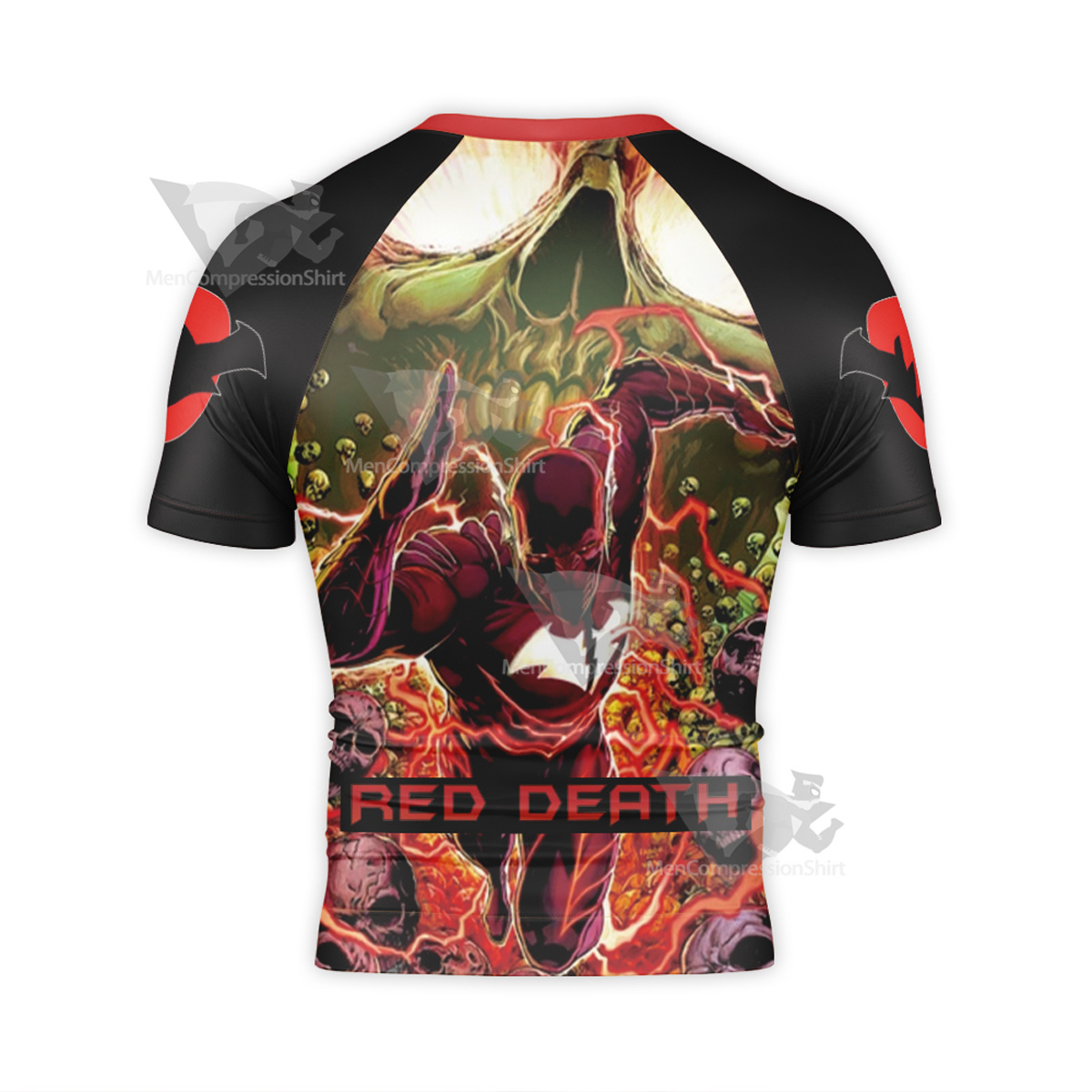 Batman Red Death Red Short Sleeve Compression Shirt