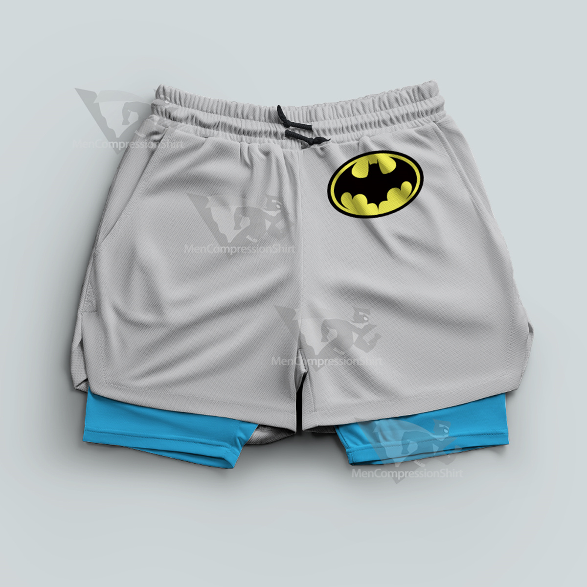 Batman Symbol Grey Men Compression Gym Short