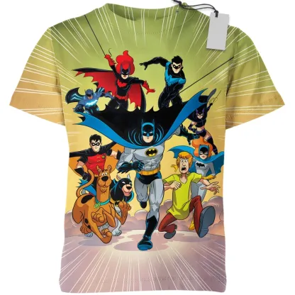 Batman Tee Scooby Doo Group Superpower Heroes T-Shirt