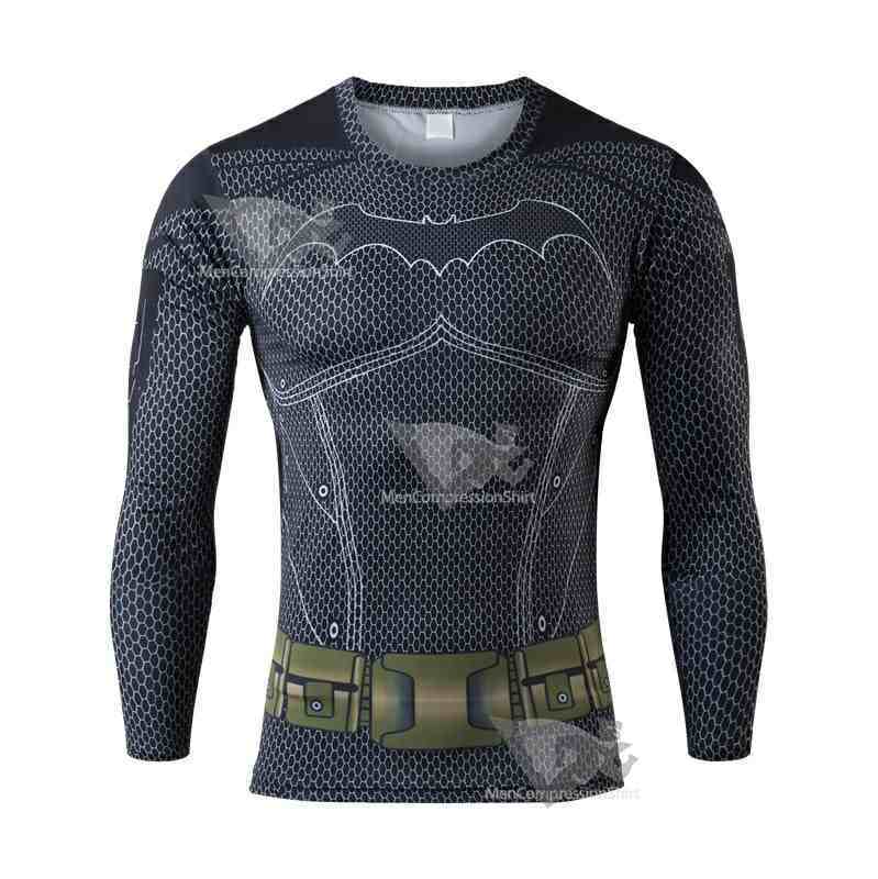 Batman Wayne Gym Long Sleeve Compression Shirt For Men