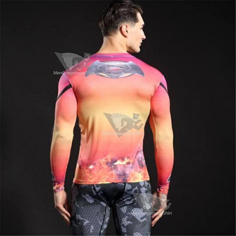 Batman Wayne Long Sleeve Compression Shirt For Men