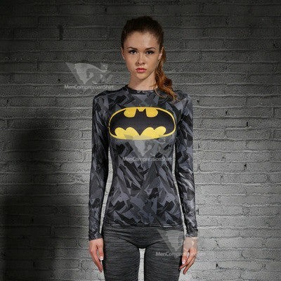 Batman Wayne Long Sleeve Women Compression Shirt