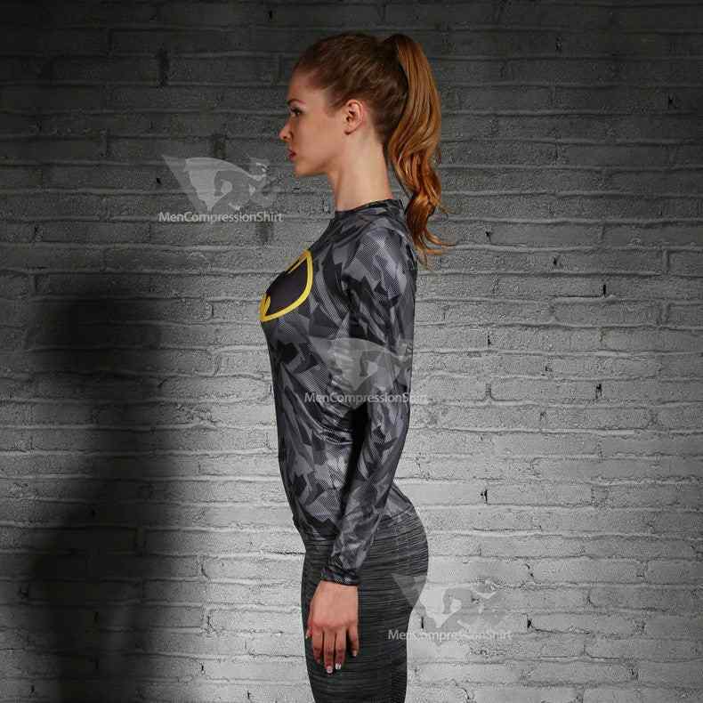 Batman Wayne Long Sleeve Women Compression Shirt