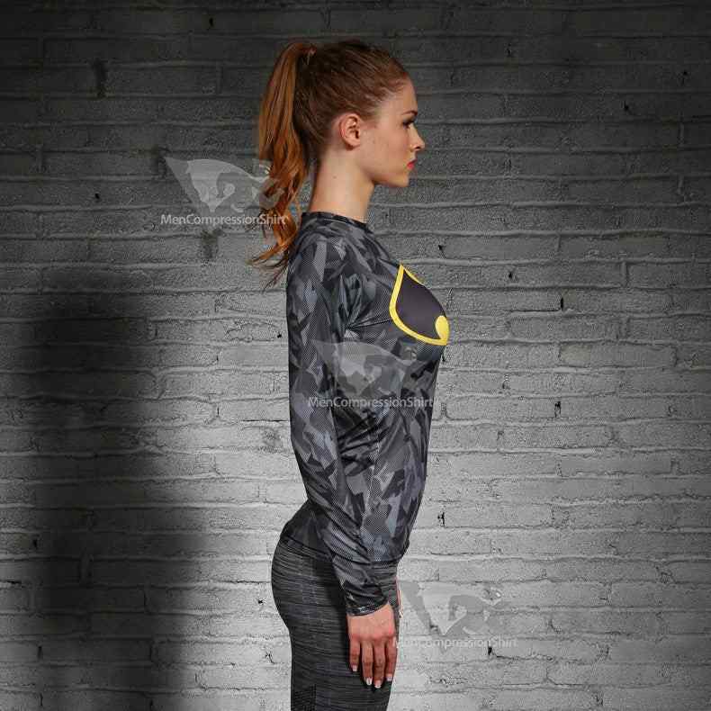 Batman Wayne Long Sleeve Women Compression Shirt