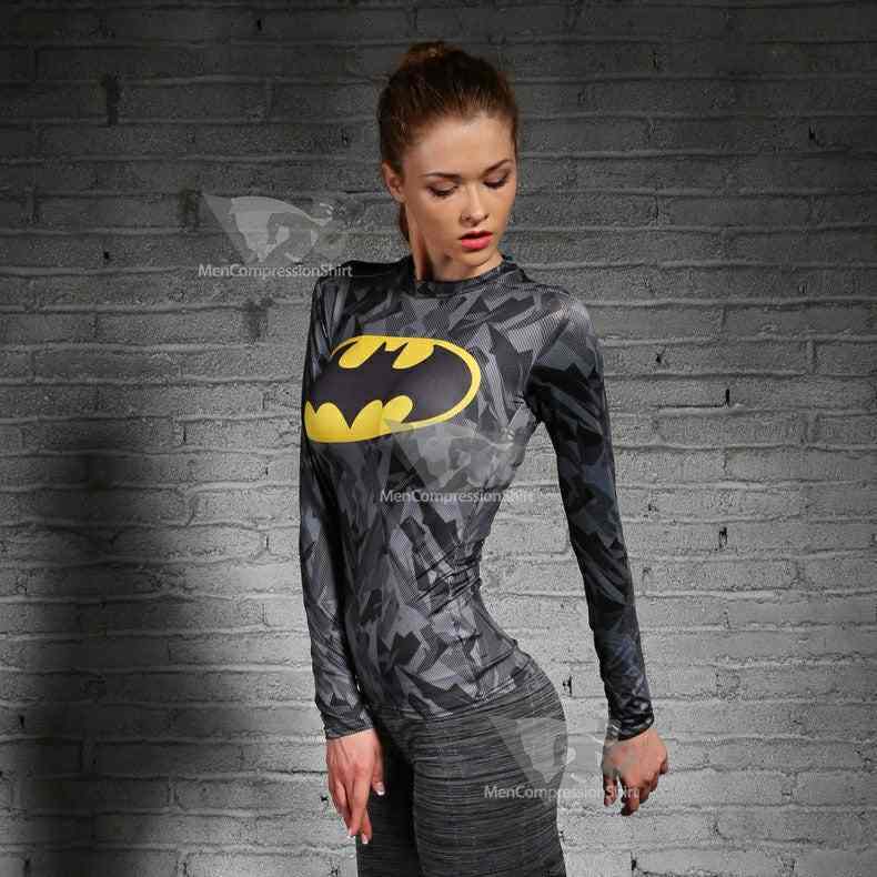 Batman Wayne Long Sleeve Women Compression Shirt