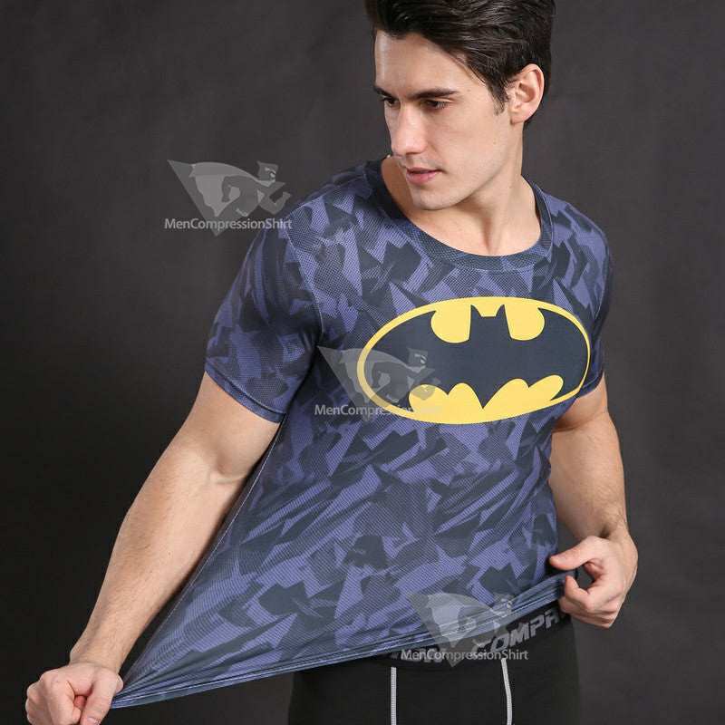 Batman Wayne Short Sleeve Compression Shirt For Men