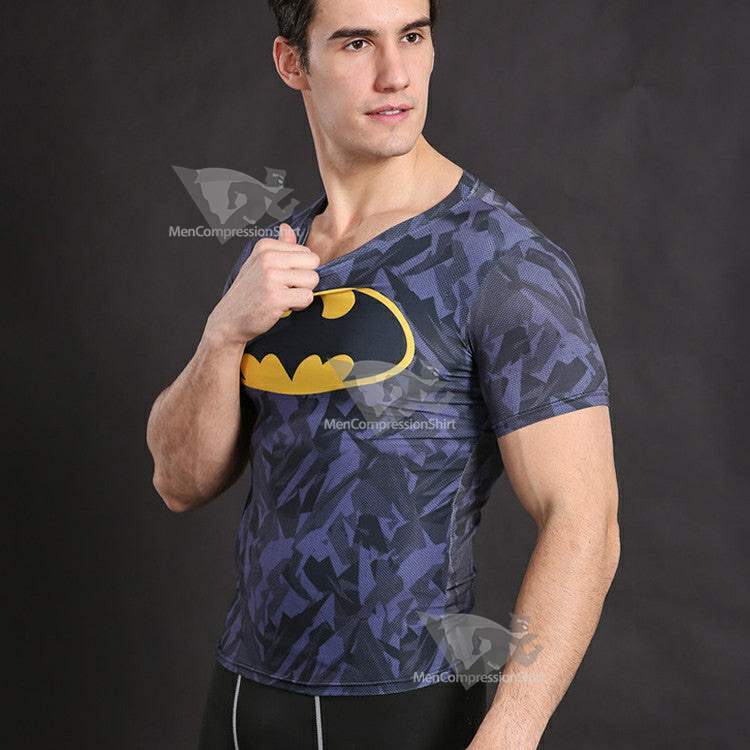 Batman Wayne Short Sleeve Compression Shirt For Men