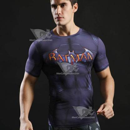 Batman Wayne Short Sleeve Compression Shirts