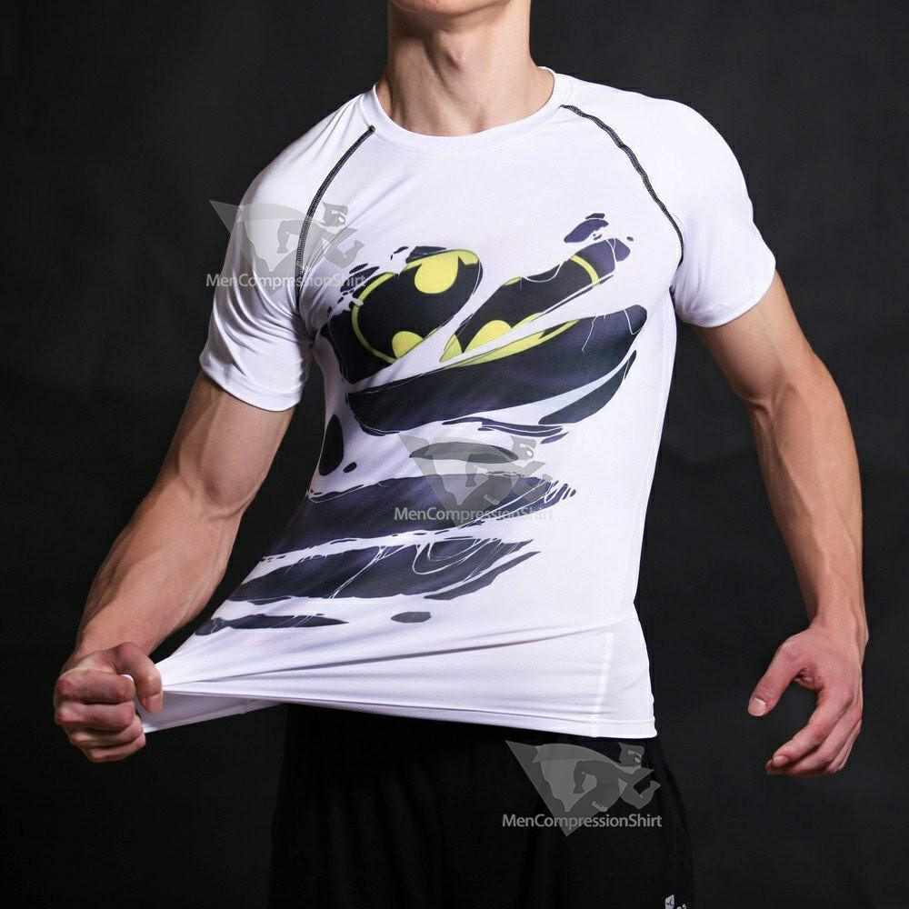 Batman White Hero Revealed Compression Rashguard