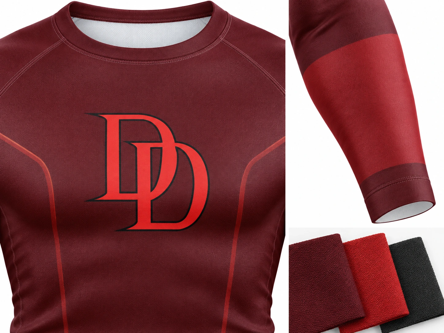 Design illustration showing a chest symbol, contrasting sleeve panels and coordinated colors
