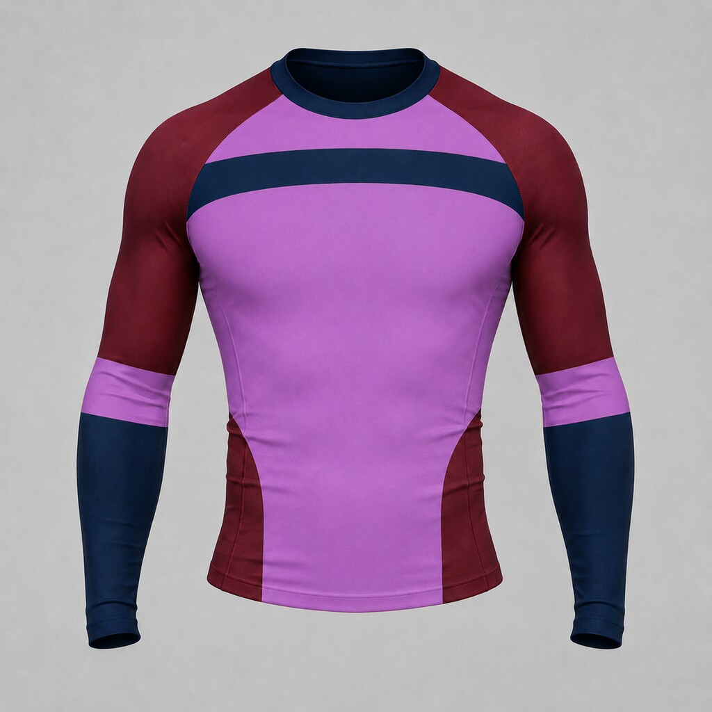 Orchid Shoulder Cap Bridge Purple Customizable Long Sleeve Compression Shirt front customization preview