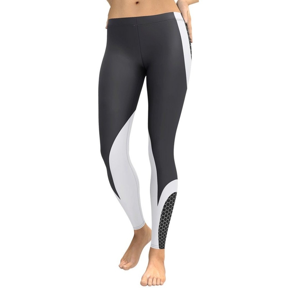 Beehive Geometric lady Compression Legging Onyx Gray